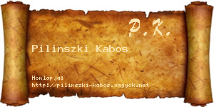 Pilinszki Kabos névjegykártya